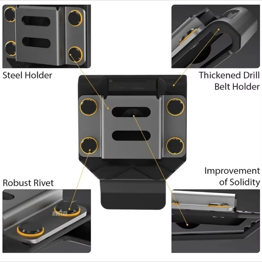 Belt Mounted Drill Holder – ABS & Stainless Steel Clip Belt Drill Holder HIP