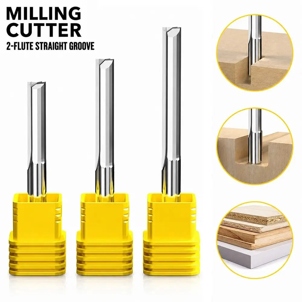2-Flute Carbide End Mill 3.175mm & 4mm Shank – CNC Router Bit Carbide End Mill HIP