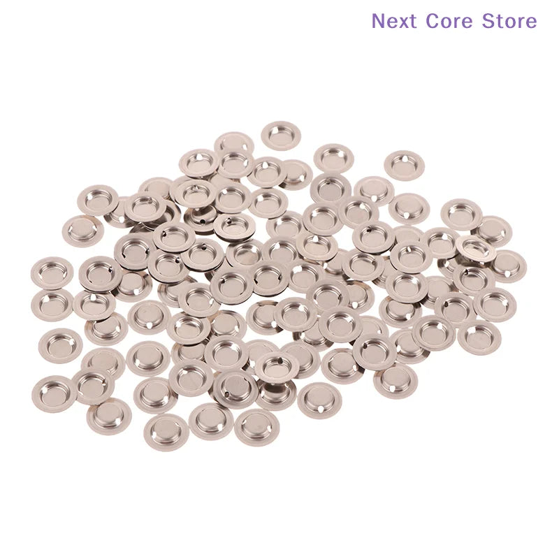 100-Pack 18650 Battery Positive Tip Caps – Stainless Steel Battery Tip Caps HIP
