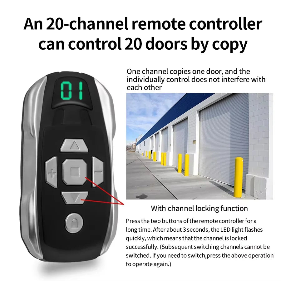 20-Channel Rechargeable Key Duplicator For Universal Garage Door Remote Control Gate Controller Clone 300-915Mhz Multi-frequency HIP