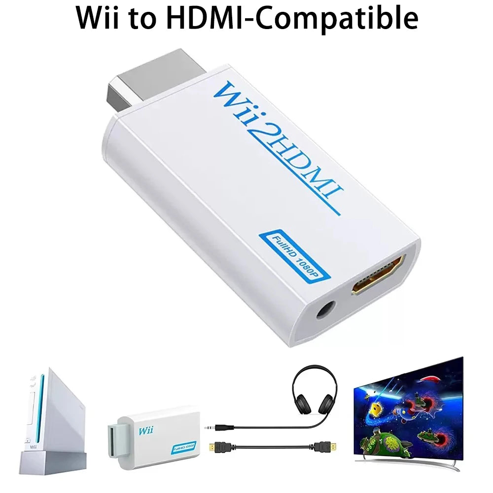 Wii to HDMI Adapter 1080P/720P Converter with 3.5mm Audio Jack HDMI Video Adapter HIP