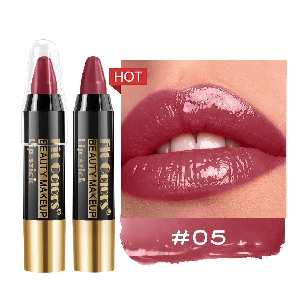 Mirror Brown Lipstick Pencil Moisturizing Waterproof Lasting Lipstick Crayon High Pigments Non-Stick Cup Lip Tint Pen Cosmetics HIP 05