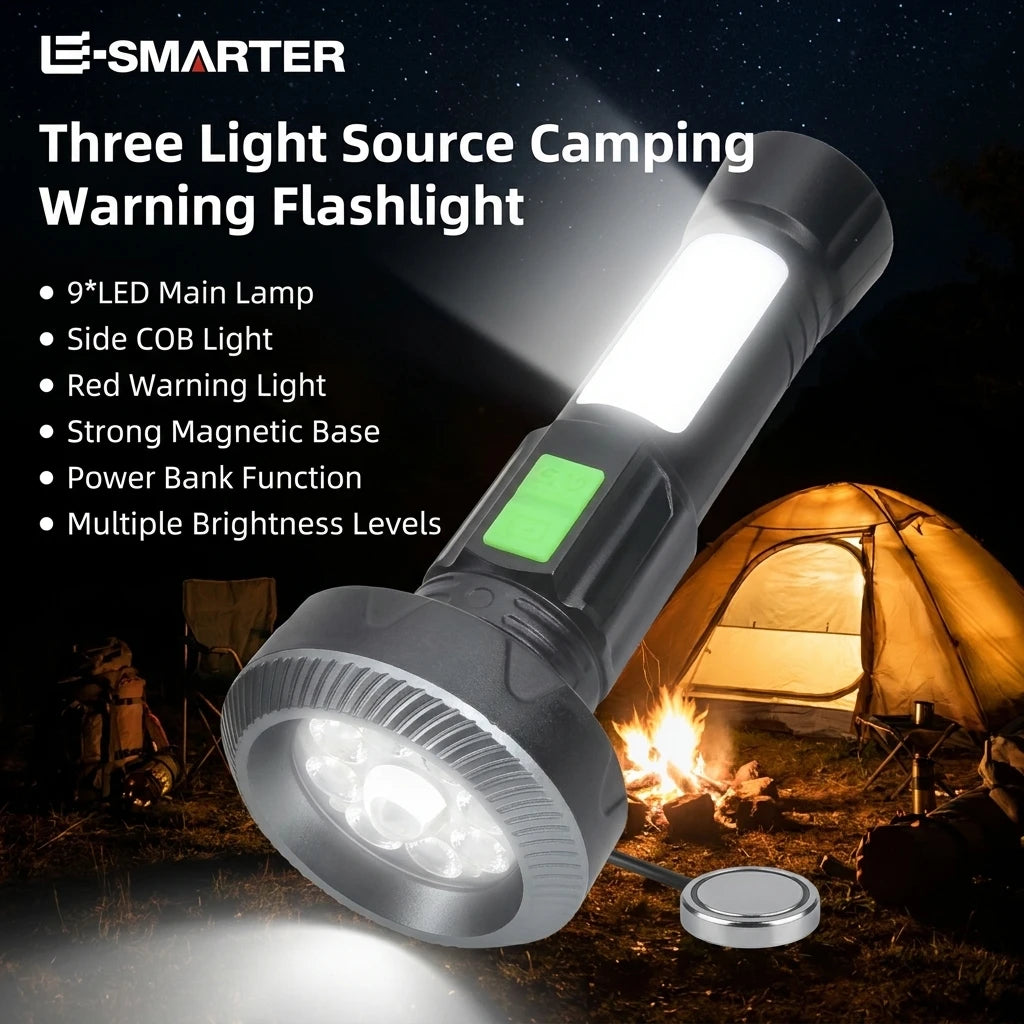 ESMARTER USB Rechargeable LED Torch – 350+ Lm & Side Lamp LED Flashlight Torch HIP