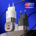 45W USB-C PD Fast Charger EU/US/UK – iPhone & Android USB-C Fast Charger HIP White US