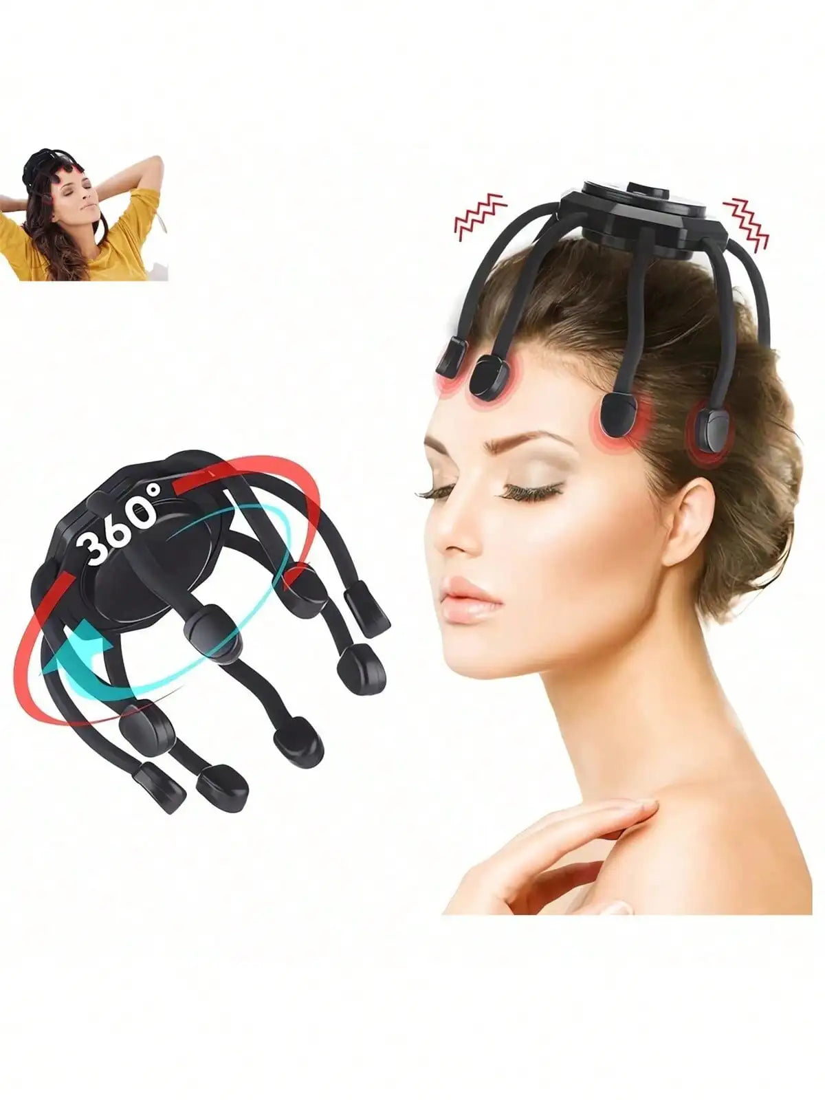 Electric Scalp Massager – 8 Frequencies, 3 Modes, Rechargeable Scalp Massager HIP
