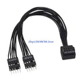 HD Audio 9-Pin Splitter Cable – 90° Dual Port for PC Audio Splitter Cable HIP CN