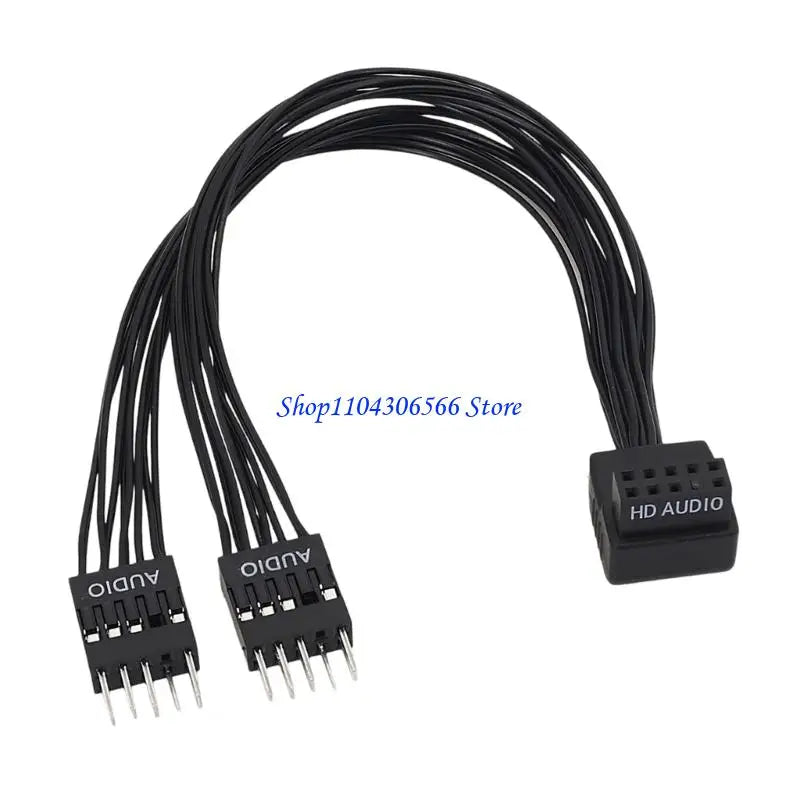 HD Audio 9-Pin Splitter Cable – 90° Dual Port for PC Audio Splitter Cable HIP CN