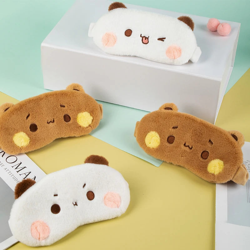 Bubu & Yier Panda Plush Eye Mask – Cute Couple Sleep Gift Plush Sleep Mask HIP