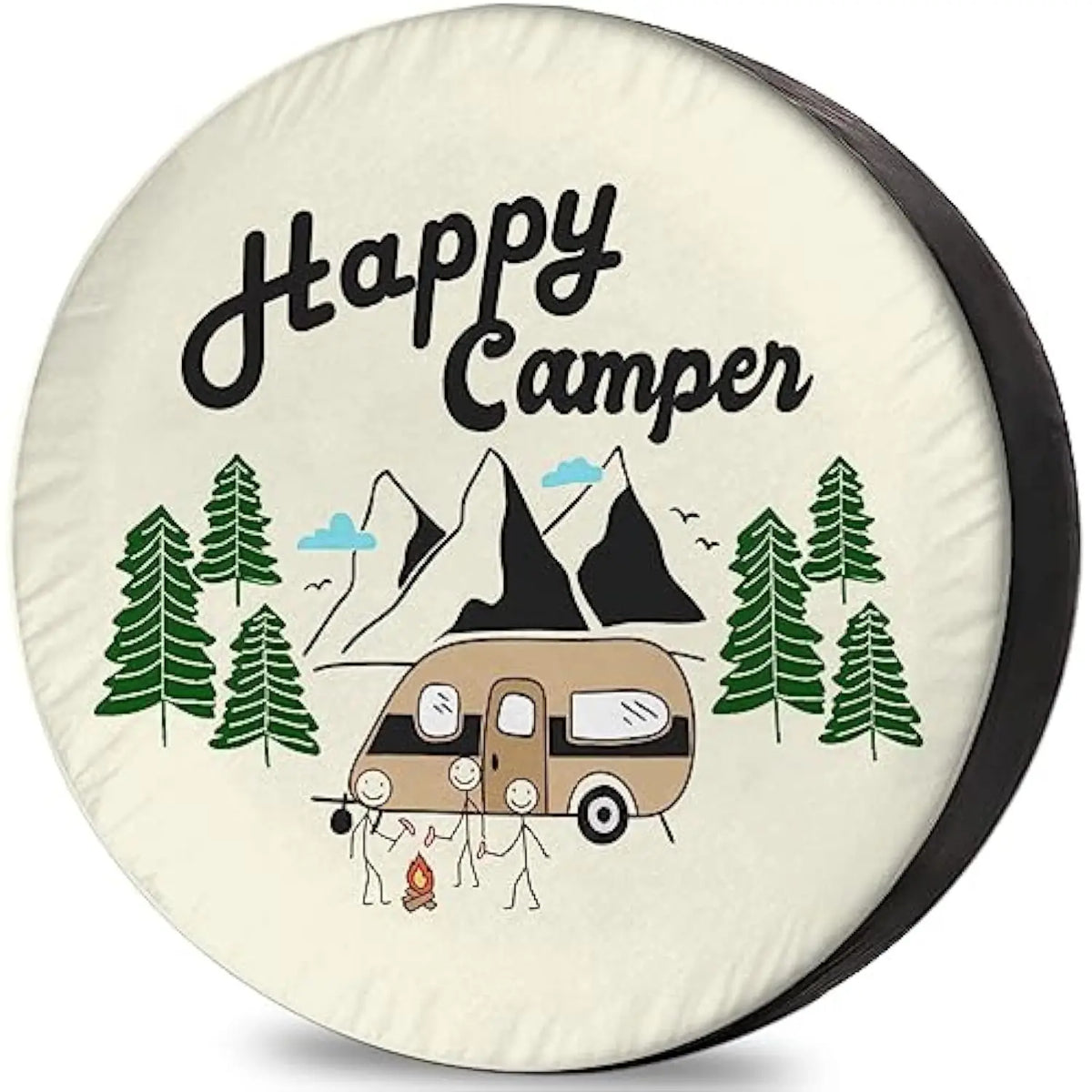 Happy Camper RV Spare Tire Cover – Weatherproof Polyester Spare Tire Cover HIP Acquiesce 14 in