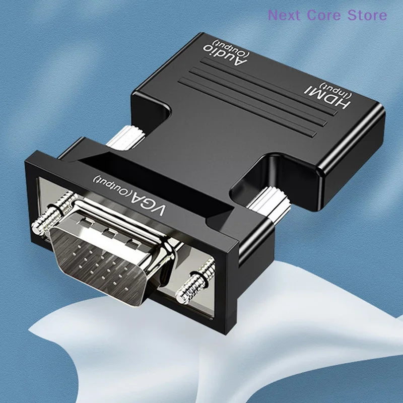HDMI to VGA Adapter with Audio – 1080P Female to Male Display Adapter HIP