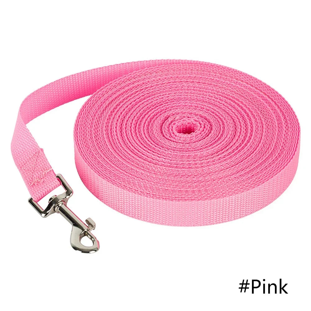 Long Nylon Pet Dog Leash For Small Big Dogs Cats Outdoor Hiking Puppy Lead Rope Durable Labrodor Traction Belt 1.5m 3m 4m 6m 10m HIP Pink 1.8M