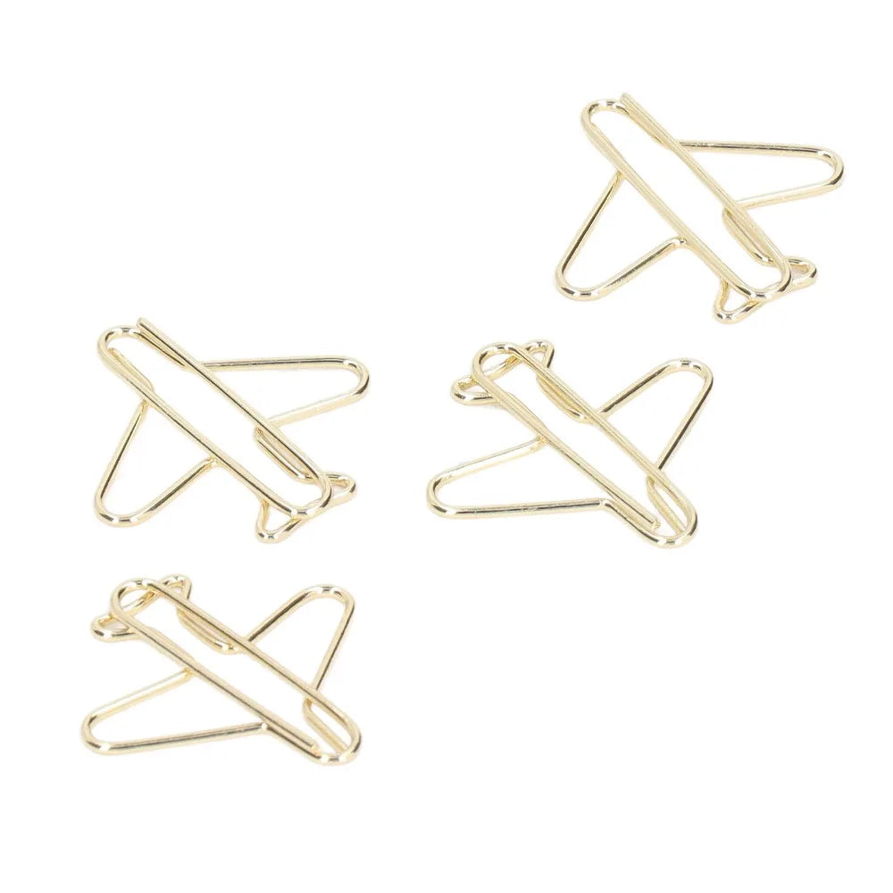 100-Pack Gold Airplane Paper Clips – Jumbo 30x28mm | HIP Novelty Paper Clips HIP