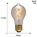 Retro Edison Bulb E27 Dimmable Vintage Filament Lamp | YNL Vintage Filament Bulb HIP A19 Spirai Dimmable 110V