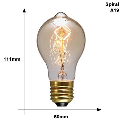 Retro Edison Bulb E27 Dimmable Vintage Filament Lamp | YNL Vintage Filament Bulb HIP A19 Spirai Dimmable 110V