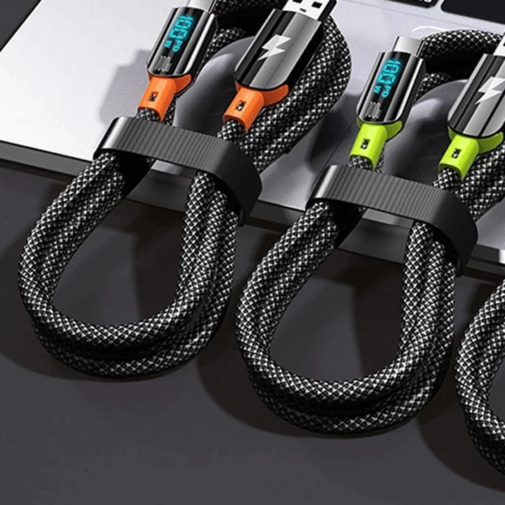 100W USB-C Fast Charge Cable with Digital Display – 1.2M USB-C Charging Cable HIP