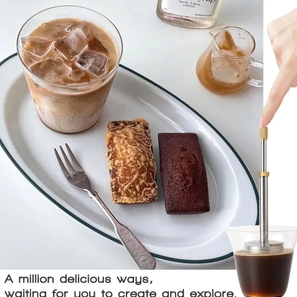 Press Coffee & Tea Infuser – Fine Mesh, Extended Handle Coffee Tea Infuser HIP