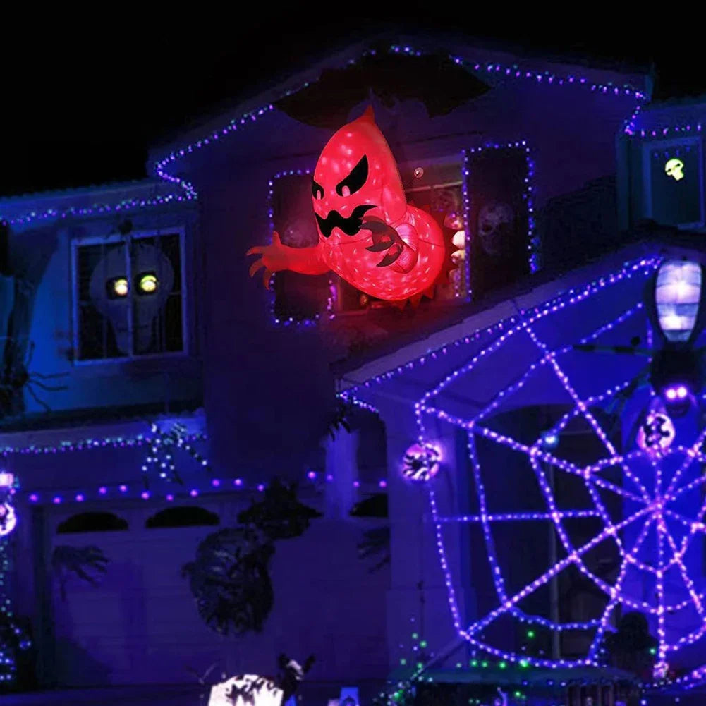 1/1.2m Self-Inflating Ghost & Pumpkin Inflatable Decoration USB Powered Halloween Airblown for Outdoor Yard Garden Party Decor HIP