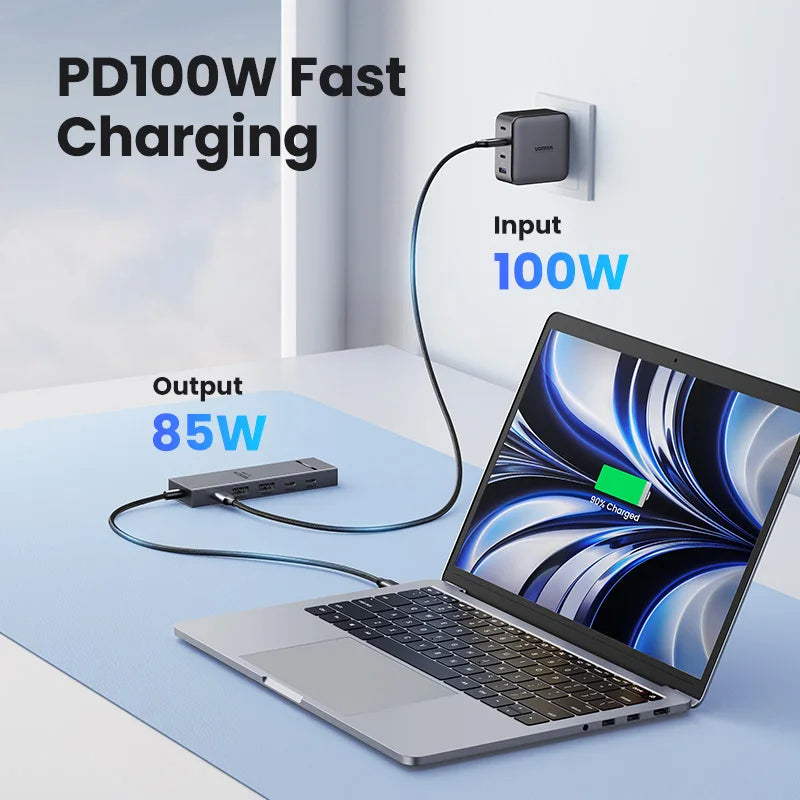 UGREEN USB-C Hub 10Gbps 4K60Hz HDMI PD100W 6-in-1 Dock USB-C Docking Hub HIP