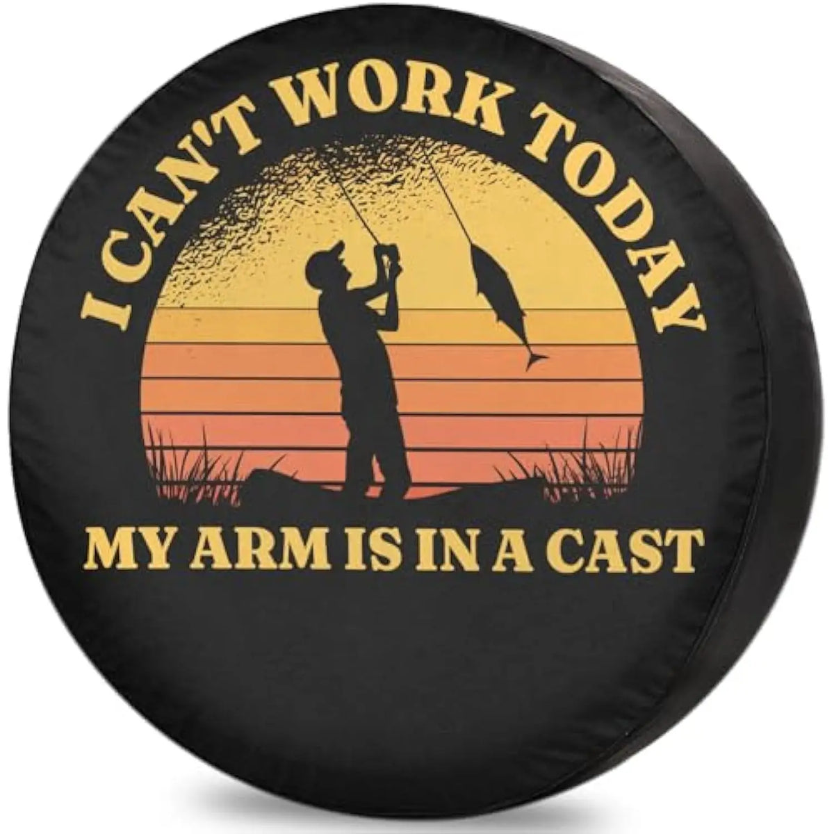 Funny Fishing Spare Tire Cover – Polyester RV SUV Trailer Spare Tire Cover HIP Acquiesce 17 in