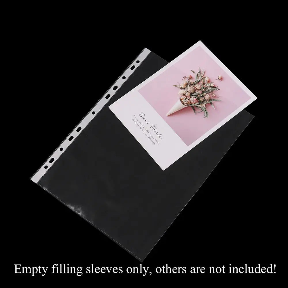 100-Pack A4 Transparent Loose-Leaf File Pockets – 11 Holes Loose-Leaf File Pockets HIP