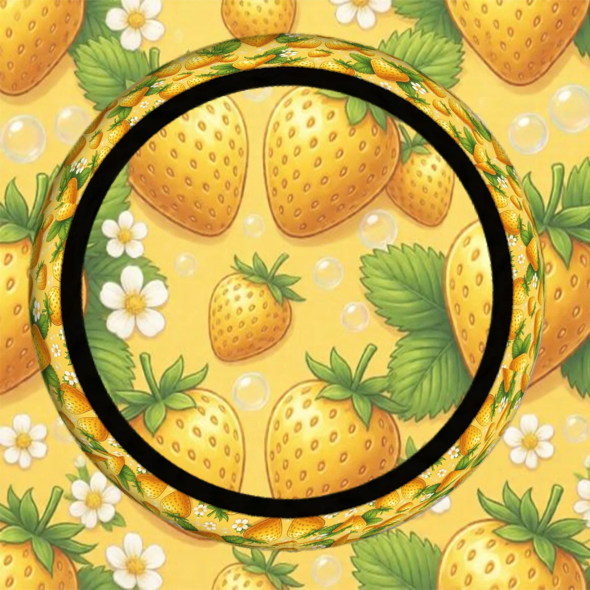 15" Strawberry Non-Slip Steering Wheel Cover – Neoprene Steering Wheel Cover HIP