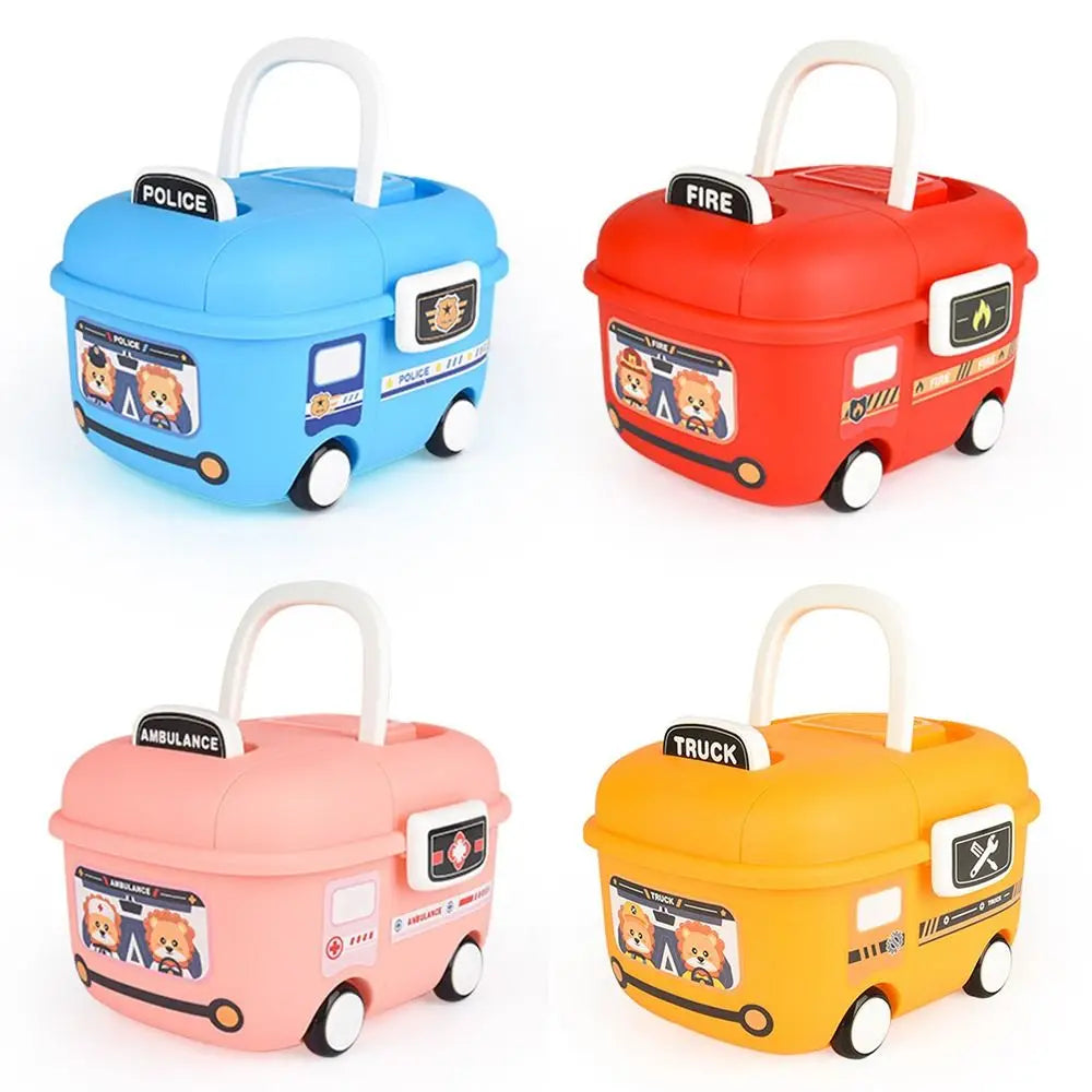 Cartoon Car Storage Box with Handle & Wheels – 3 Sizes Plastic Storage Box HIP