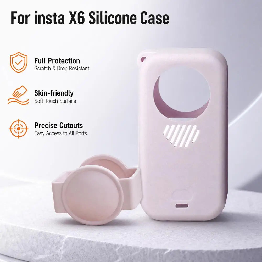Silicone Protective Case For Insta360 X6 Panoramic Camera Anti-drop Dustproof Soft Silicone Cover Action Camera Accessories HIP