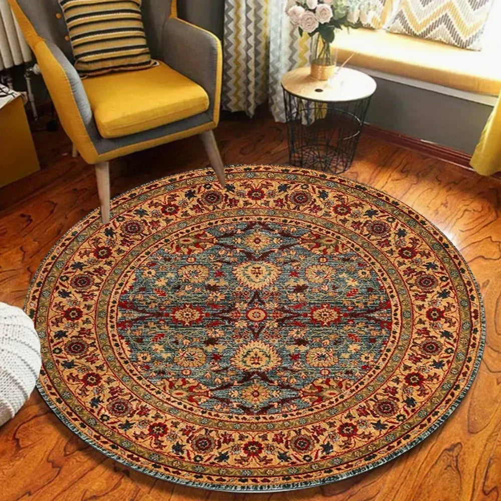 Round Washable Boho Area Rug – Modern Circle Carpet Round Area Rug HIP