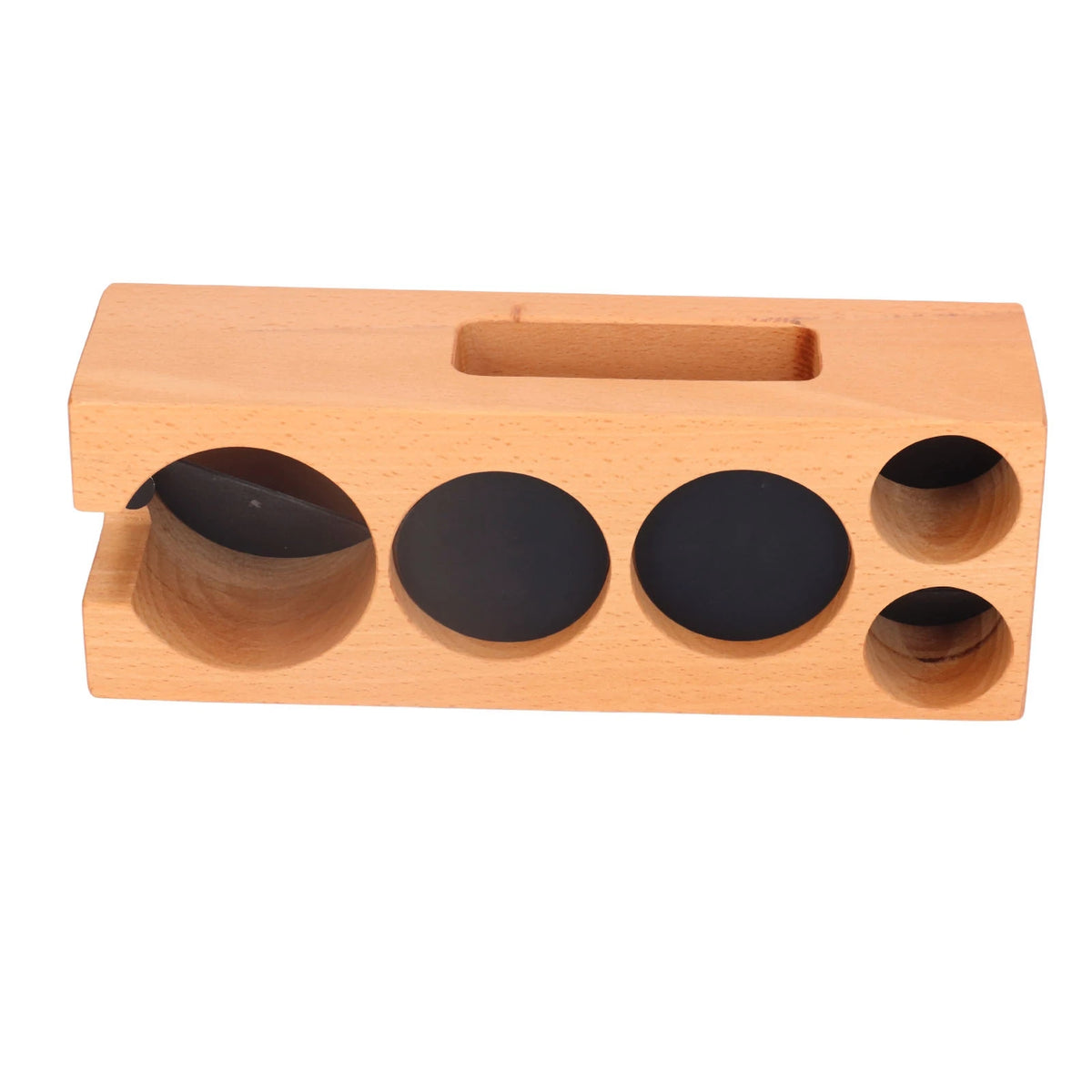 Wood Coffee Filter Tamper Holder Coffee Tamper Mat Stand Exquisite Card Slot Design for 2.3in Coffee Machine Handle Bracket HIP
