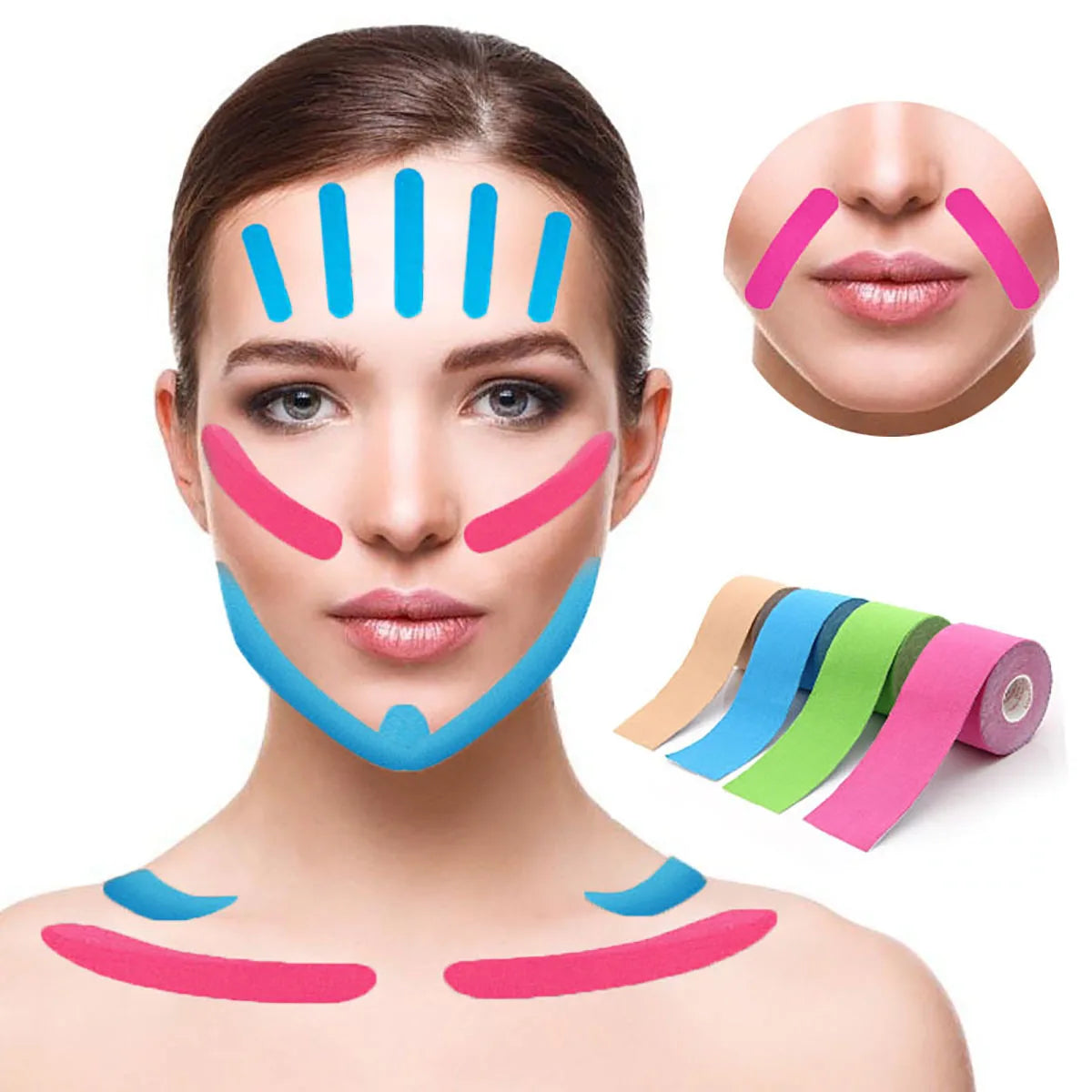 5M Face Lifting Kinesiology Tape – V Line, Neck & Eye Area Face Lifting Tape HIP