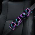 Car Seat Belt Covers – Colorful Heart Pattern, Set of 2 Seat Belt Cover HIP black