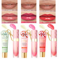 Lip Glosses Set Lip Duo Lip Gloss Combo with A Keychain Long Lasting Moisturizing Nourish Plumper Cosmetics HIP 3 Colors