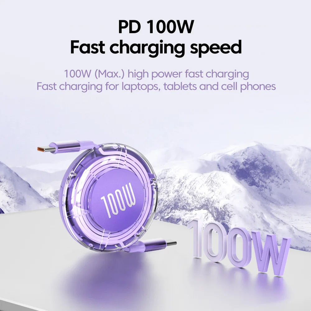 100W Retractable USB-C Cable | PD Fast Charging – SEamopar USB-C Charging Cable HIP