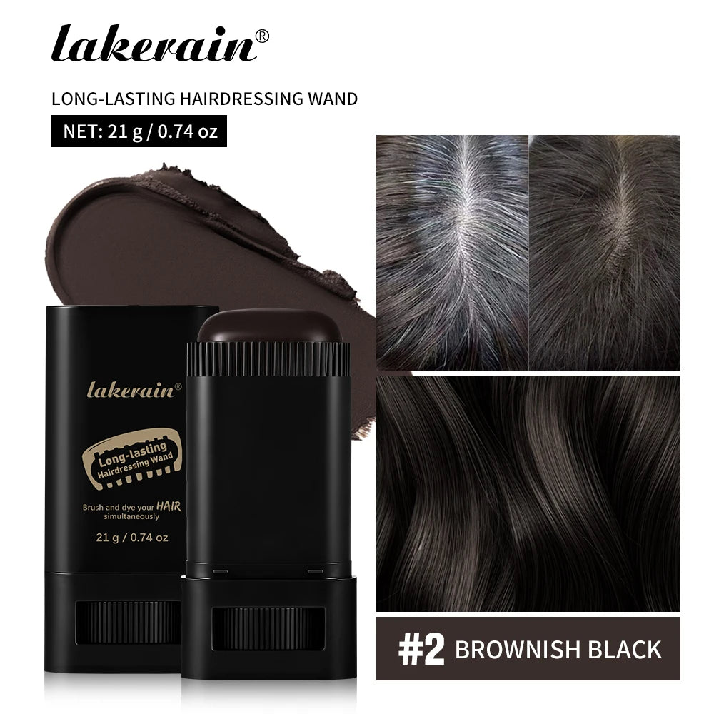2in1 Hair Dye Stick with Comb Waterproof Sweat Proof Black Brown Coffee Long Lasting Temporary Hair Coloring Hairline Pen HIP 2Brownish Black