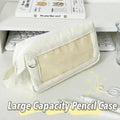 Large Capacity Pencil Case with Clear Window – Ita Style Pouch Pencil Case Pouch HIP Beige