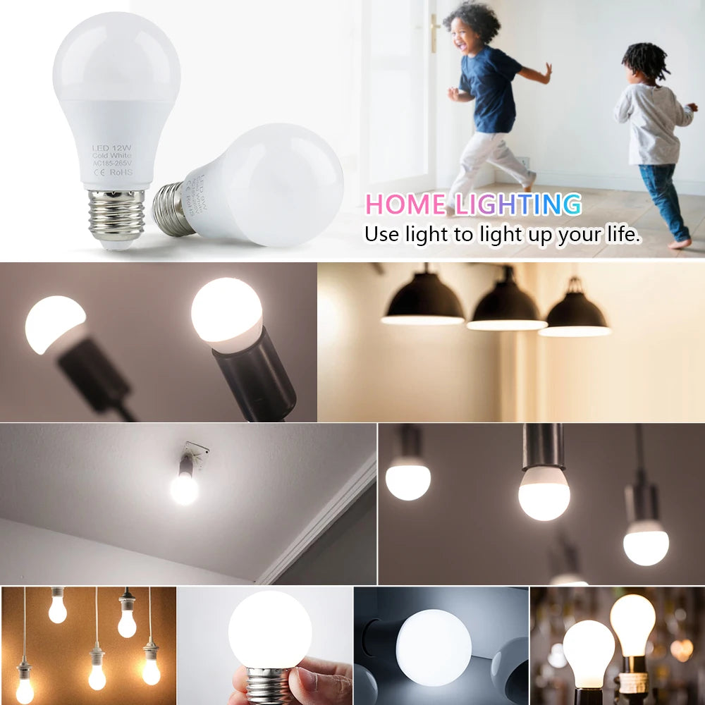 12-Pack E27 LED Bulbs 3W–18W | Warm & Cool White | YNL LED Light Bulbs HIP