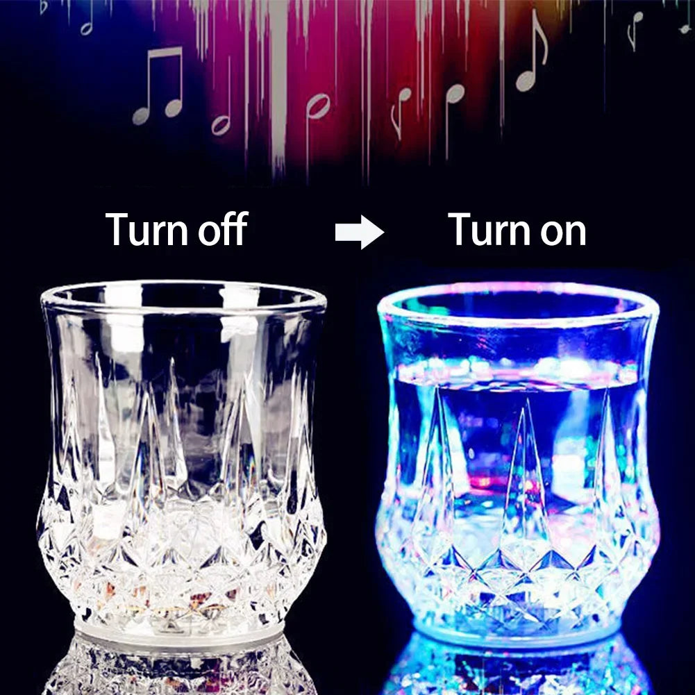 70ml LED Flashing Cup Wine Beer Whisky Mug Transparent Water Beverage Drinking Acrylic Mug Glowing Cup Party Decorative Supplies HIP
