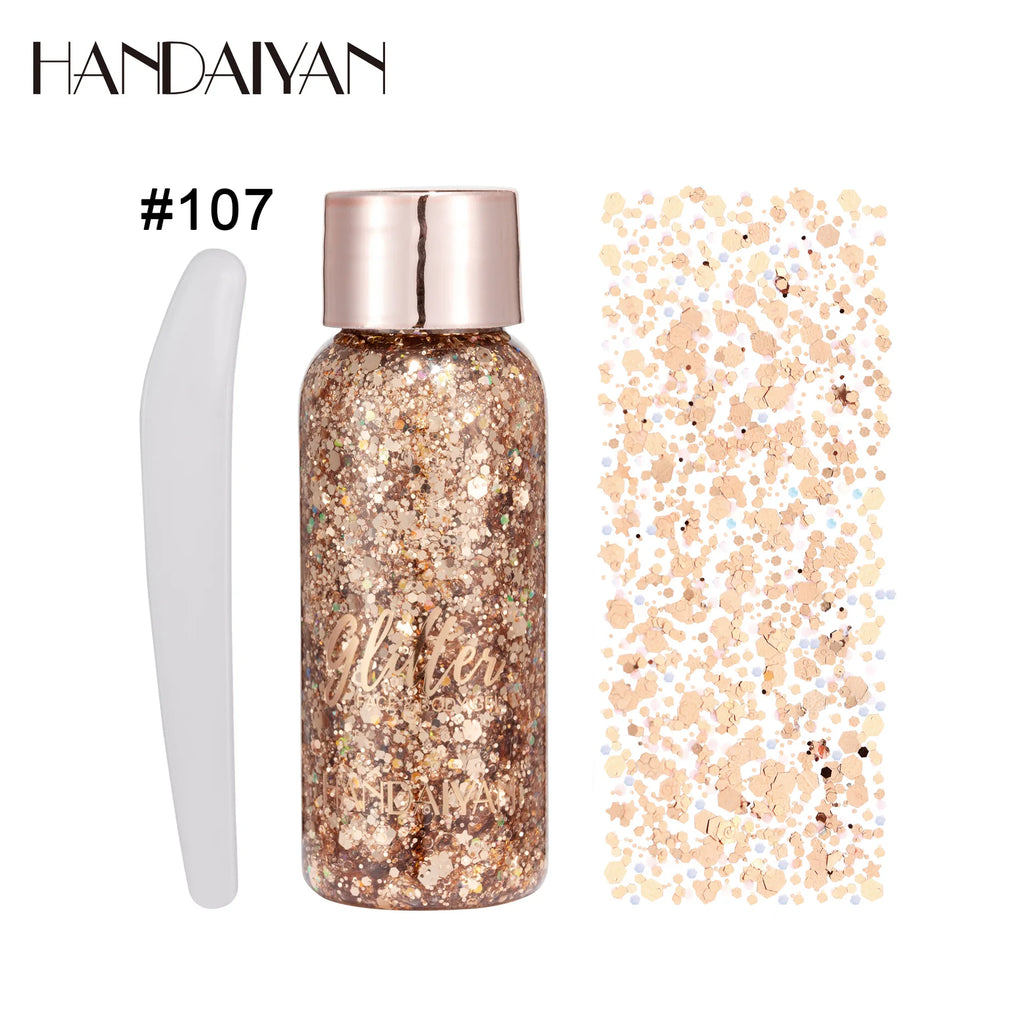 HANDAIYAN 9-Color Glitter Gel – Face, Body, Eye & Hair Glitter Gel Palette HIP 107 32g