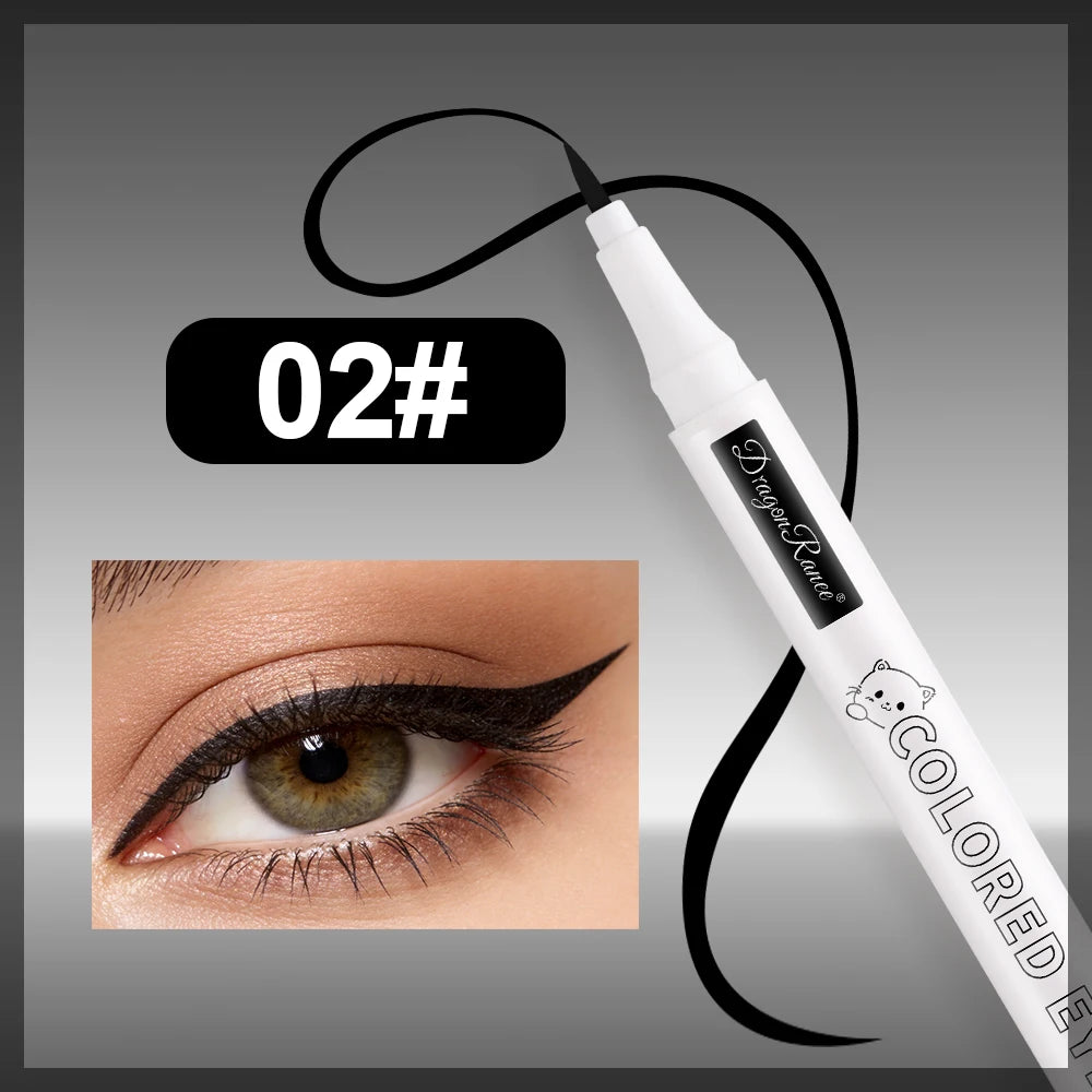 10 Colors Cute Kitten Colored Liquid Eyeliner Pen Quick-Dry Waterproof Eye Liner for Beginners Vibrant Long-Lasting Eye Makeup HIP 02