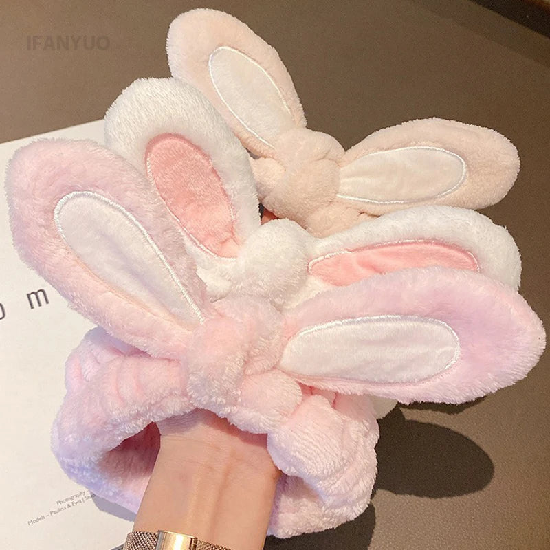 Headband for Washing Wash Face Rabbit Cat Makeup Hairbands Girls Elastic Holder Hair Strap Bands Ears Turban Hair Accessories HIP