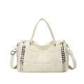 Y2K Rivet Tote Bag – Large Capacity Detachable Shoulder Strap Rivet Tote Bag HIP White
