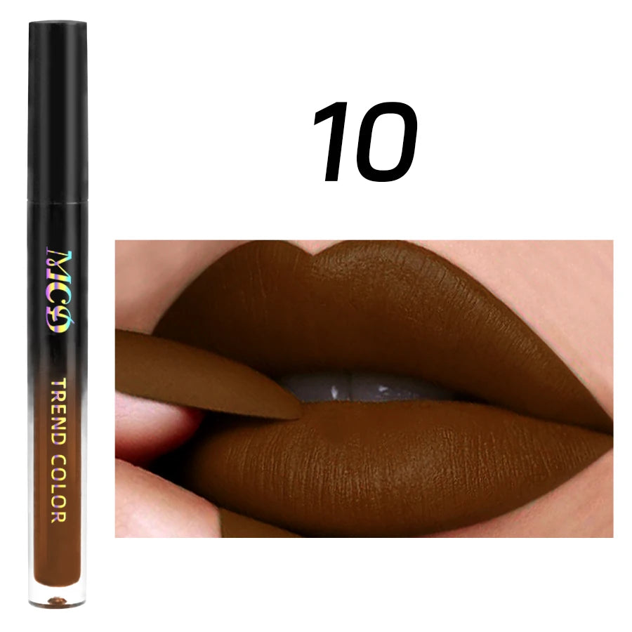 1Pcs Matte Waterproof Color Lip Gloss Lasting Liquid Lipstick Velvet Sexy Lip Glaze Makeup Lip tint Beauty lip stain Cosmetic HIP 10