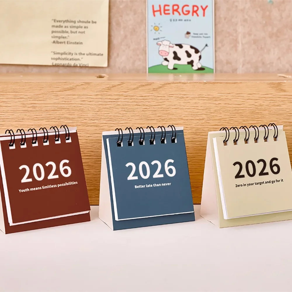 2026 Mini Spiral-Bound Desk Calendar – Office & Desktop Decor Desk Calendar HIP