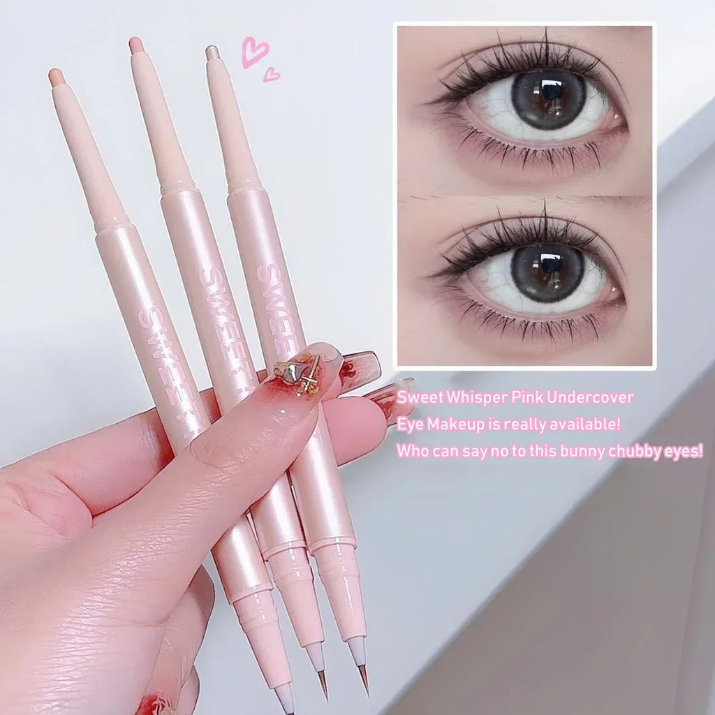 Double-ended Lying Silkworm Pencil Natural Non-smudge 2-in-1 Highlighting Eyeshadow Pen Waterproof Liquid Lower Eyelid Liner Pen HIP