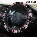 Skull & Pink Bow Steering Wheel Cover – Gothic Universal Fit Steering Wheel Cover HIP black