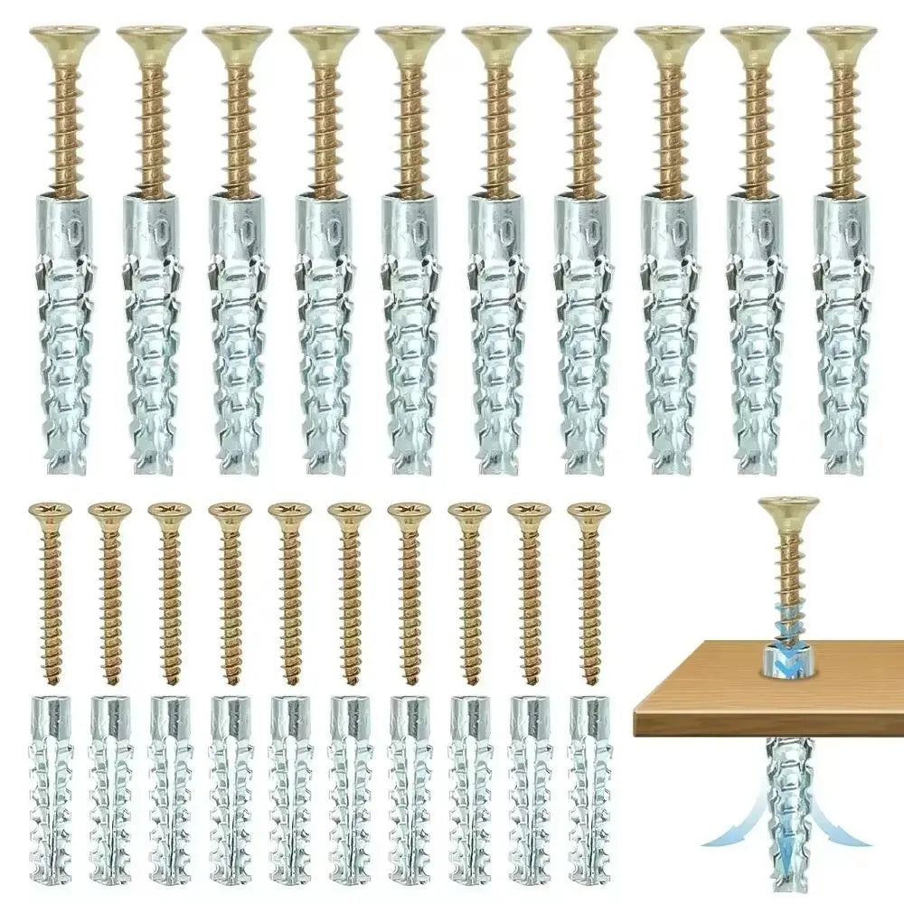 Self-Tapping Metal Expansion Screws & Wall Anchors – 20/50/100 Wall Anchor Screw Kit HIP