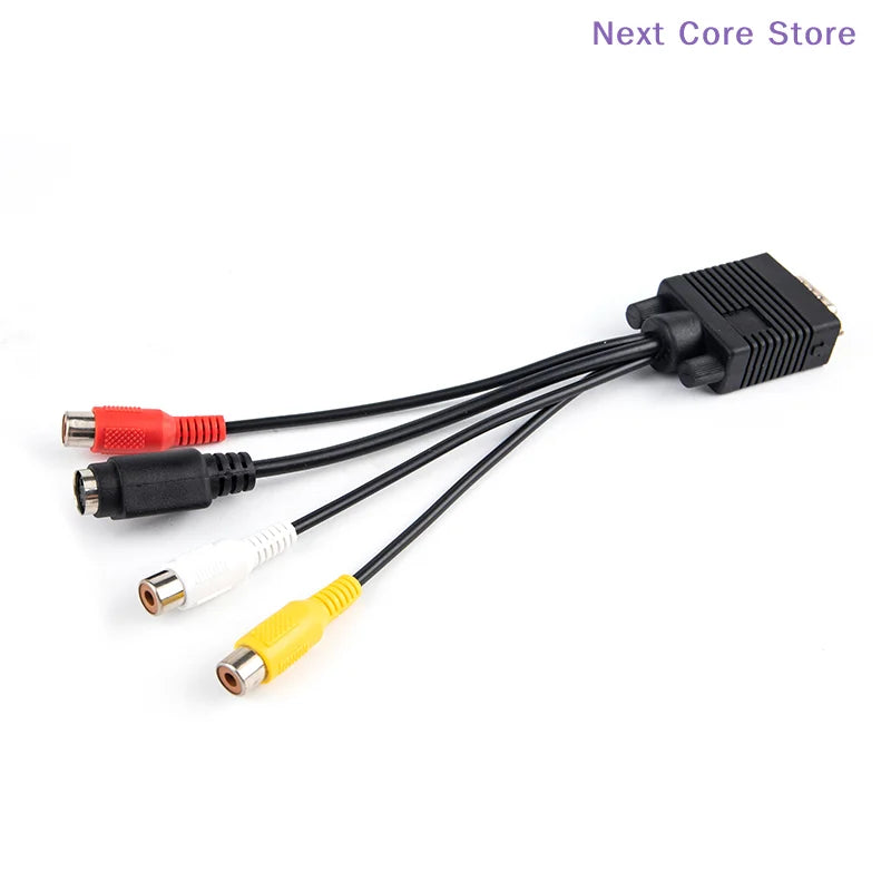 VGA to S-Video & AV TV-Out Converter Cable Adapter Video Converter Cable HIP