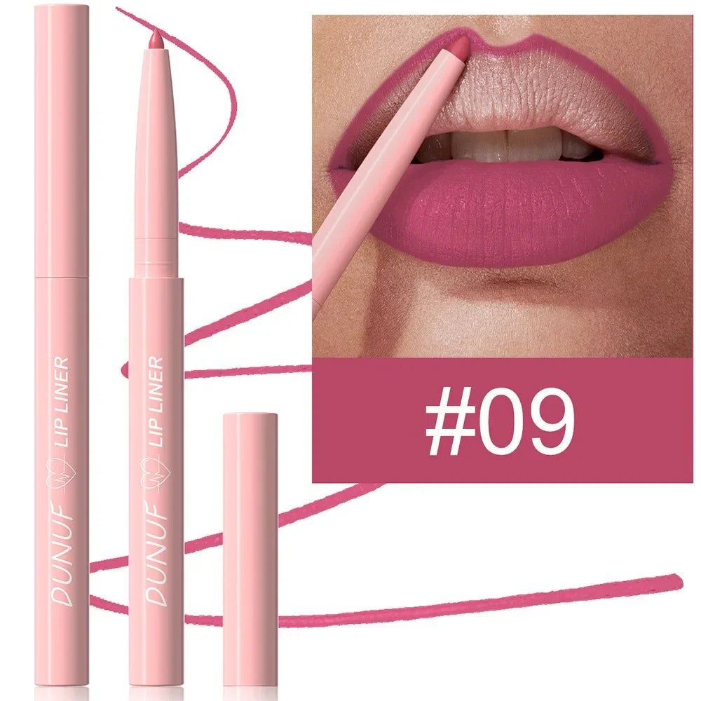 Tapered Nib Lip Liner Pencil Long-Lasting Matte Creamy Plumping Lip Stain Waterproof Natural Nude Brown Slim Lip Liner Makeup HIP 09