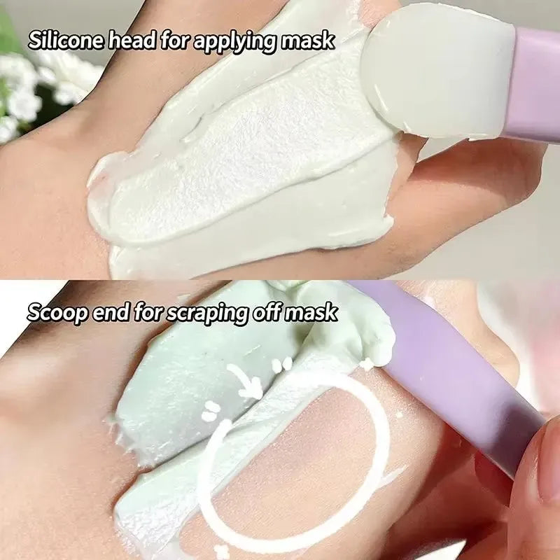 Dual-Ended Silicone Mask Brush & Spatula | Face Applicator Mask Applicator Brush HIP