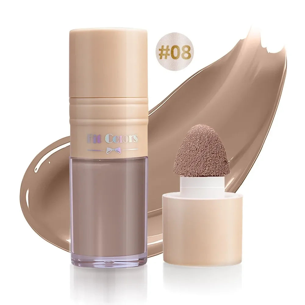 14 Colors Matte Liquid Blush Contour Highlighter Waterproof Long Lasting Sponge Brush Head High Pigment Blusher Brighten Bronzer HIP 08 Contour